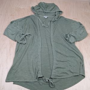 Motherhood, Maternity, Olive Green Oversized, Hooded Cardigan (L)